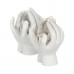 Cupped Hands & Baby Figurine Shelter Pair 
