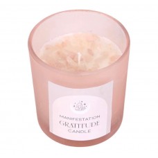 Candle With Infused Crystal Chips Wild Rose 