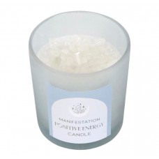 Candle With Infused Crystal Chips White Sage 