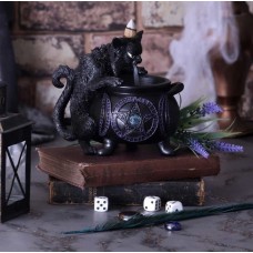 Black Cat Spite Cauldron Backflow Incense Burner 