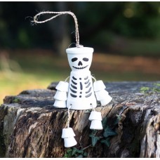 Terracotta Pot White Skeleton 